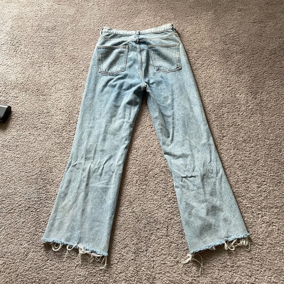 Zara light washed wide leg distressed jeans - Picture 3 of 3